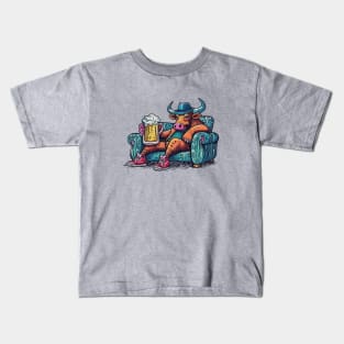 bull on his couch Kids T-Shirt